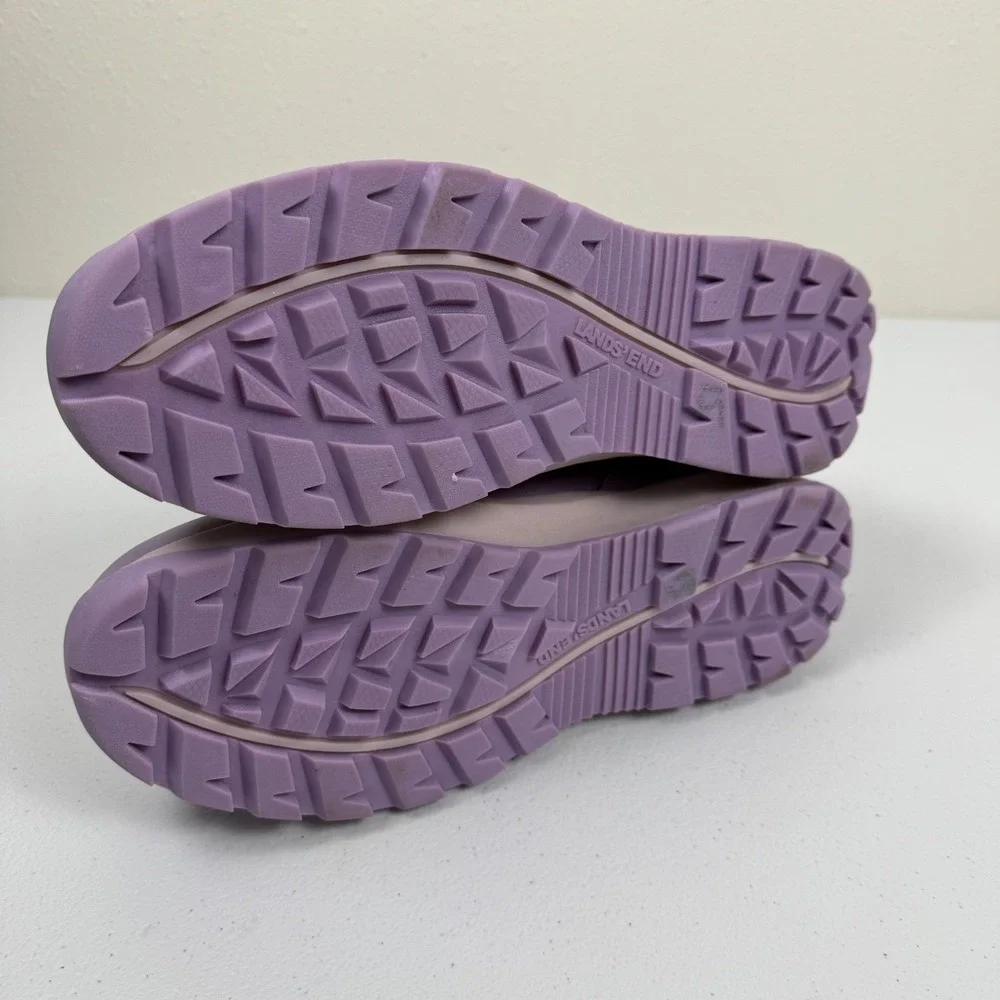 Lands End Womens Purple‎ Puffer Lace Up Winter Snow Boots Size 7M US
